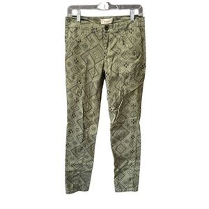 Rewind Pants Womens Size 5‎ Green Patterned Cargo Pockets